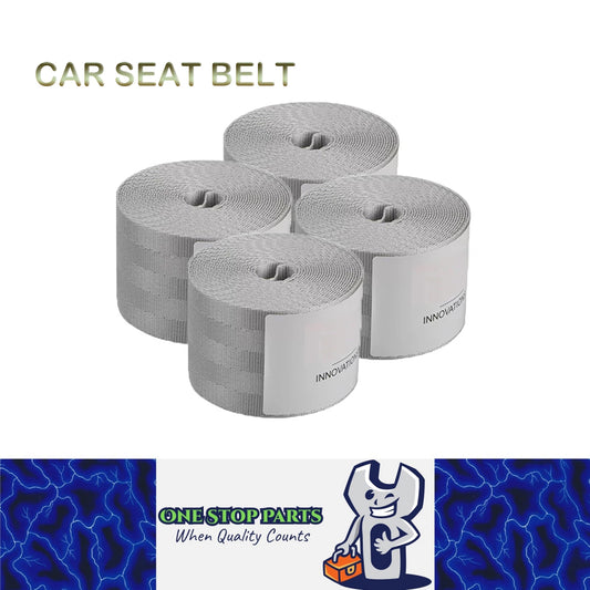 4x 3.6M Grey Strengthen Car Seat Belt Webbing Fabric Racing Car Safety Seat Belt
