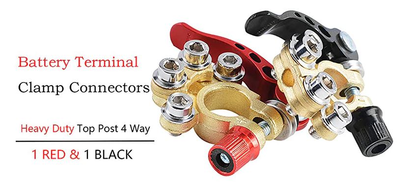 2 x Battery Terminals Positive Negative quick Release Multi Terminals (Style 5)