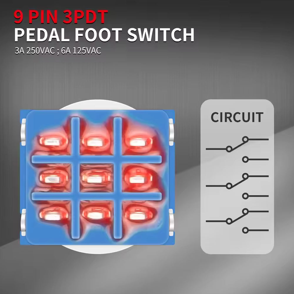 10pcs Guitar Effect Pedal 3PDT Foot Switch 9 Pin Latching Stomp Push Button