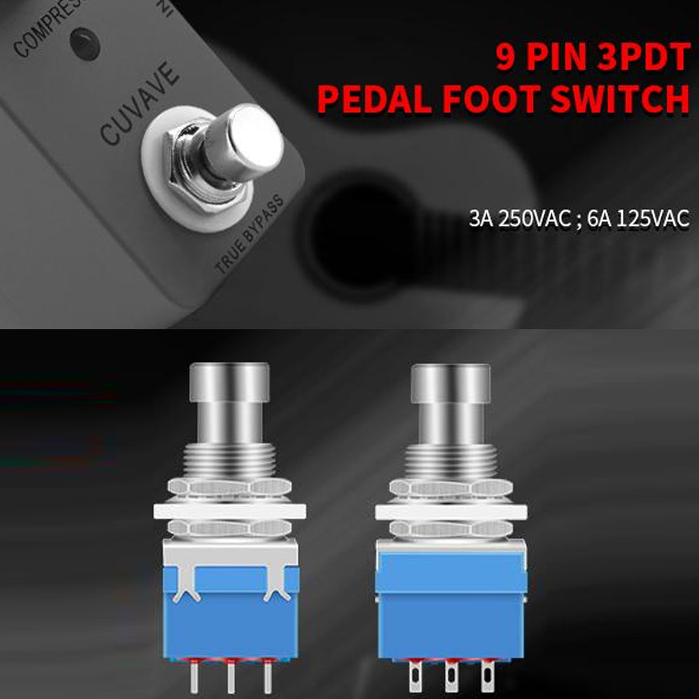 10pcs Guitar Effect Pedal 3PDT Foot Switch 9 Pin Latching Stomp Push Button