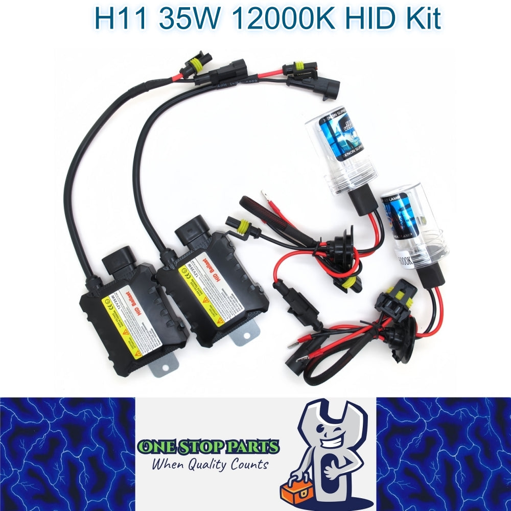 H11 35w 12000k HID Kit 2 x 35w HID Slim Ballast and 2 x 35w H11 12000k HID Globe