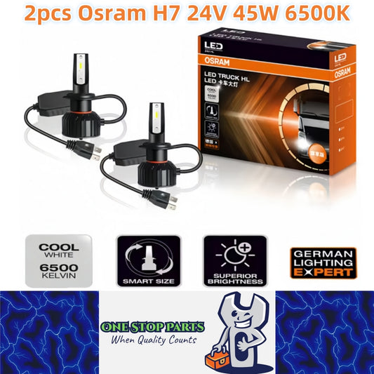 2 x Osram H7 LED Globes 24V 6500K 45W LED Truck Headlight Super Bright H7 Bulbs