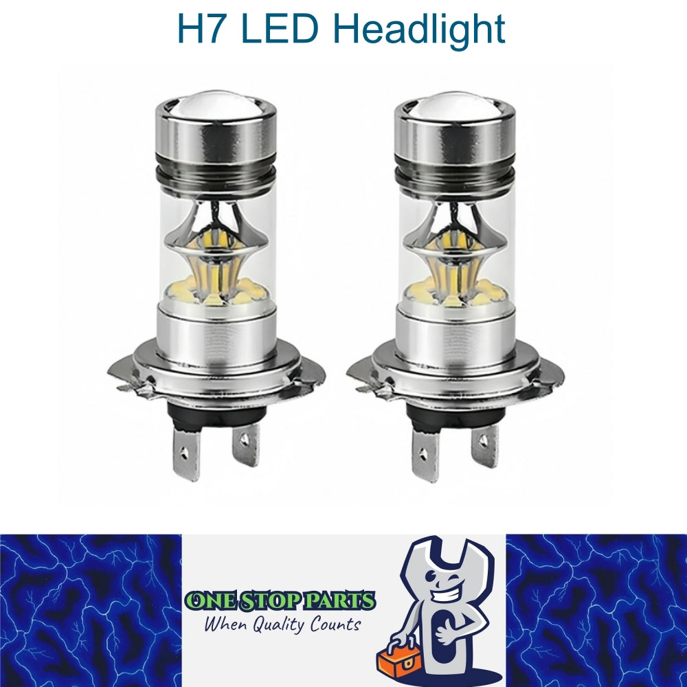 2 X H7 LED GLOBES COOL WHITE 6000k LED Headlight GLOBES 2PCS