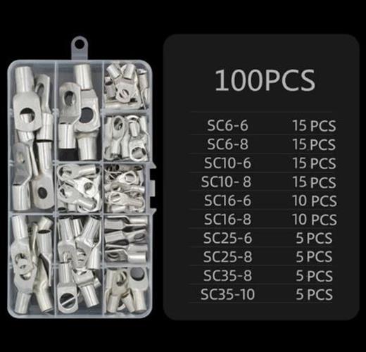 100 x Assorted Solder eye terminals Lugs 6mm 8mm and 10mm eye terminals (100pcs)