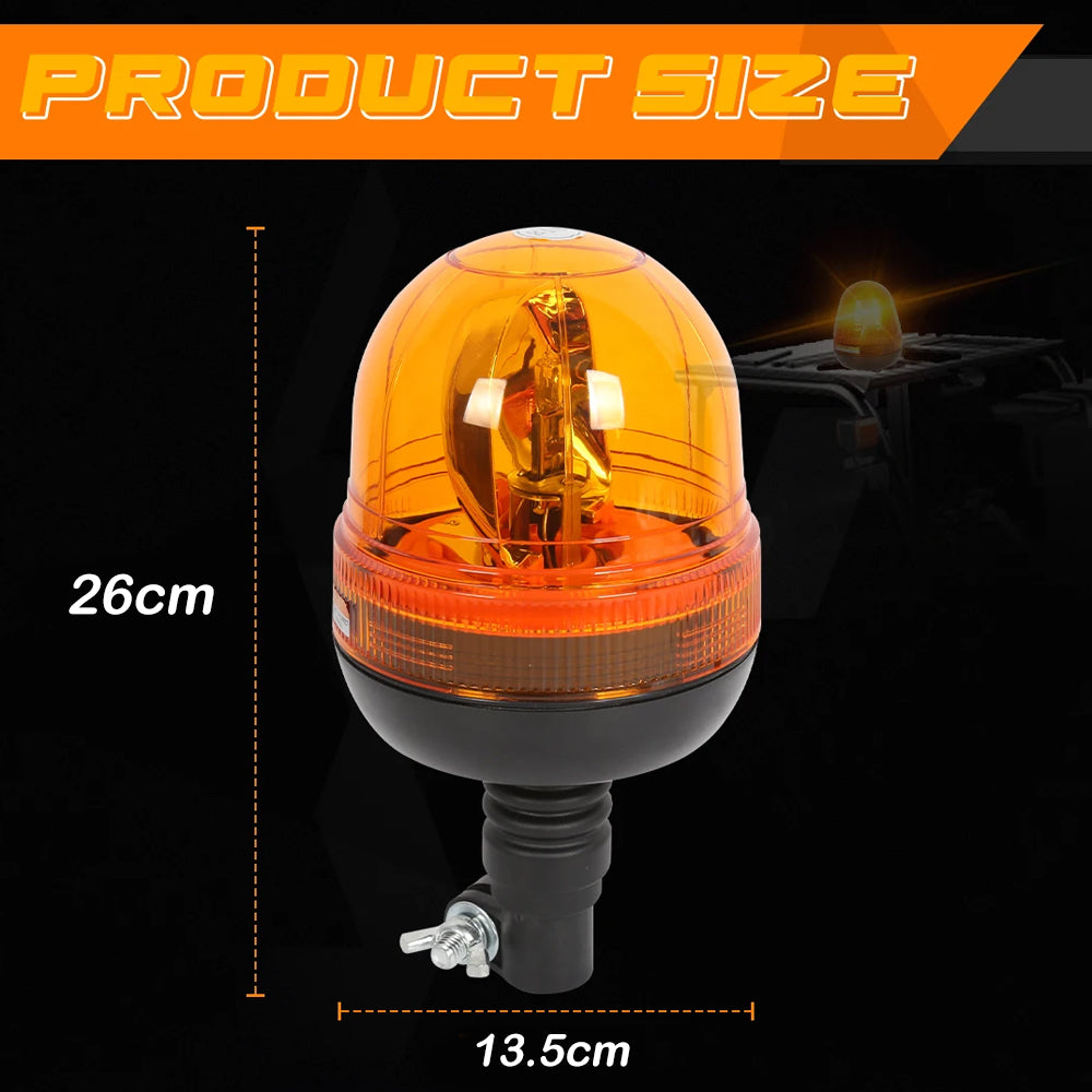 1x Amber Halogen Strobe Light 12V Beacon Lamp Warning Flashing Lamp with Bracket