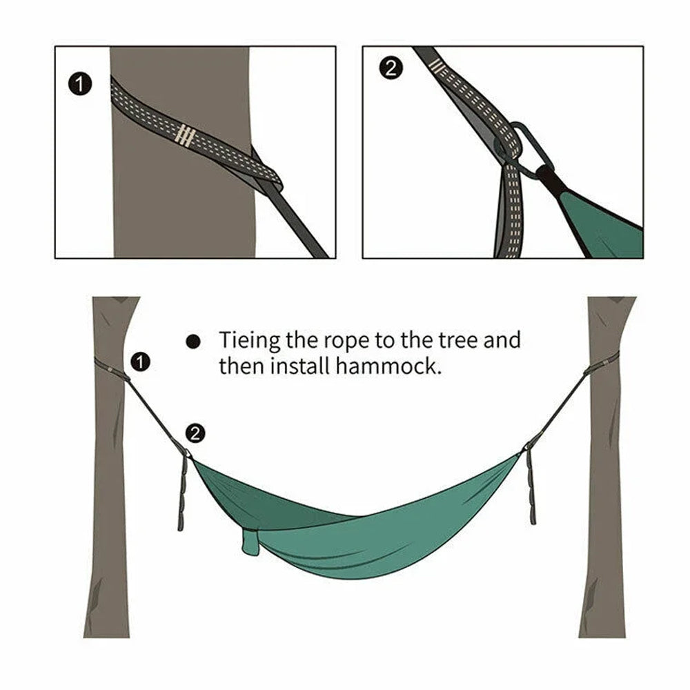 2pcs 2M Orange Hammock Straps Heavy Duty Tree Hanging Straps for Outdoor Camping