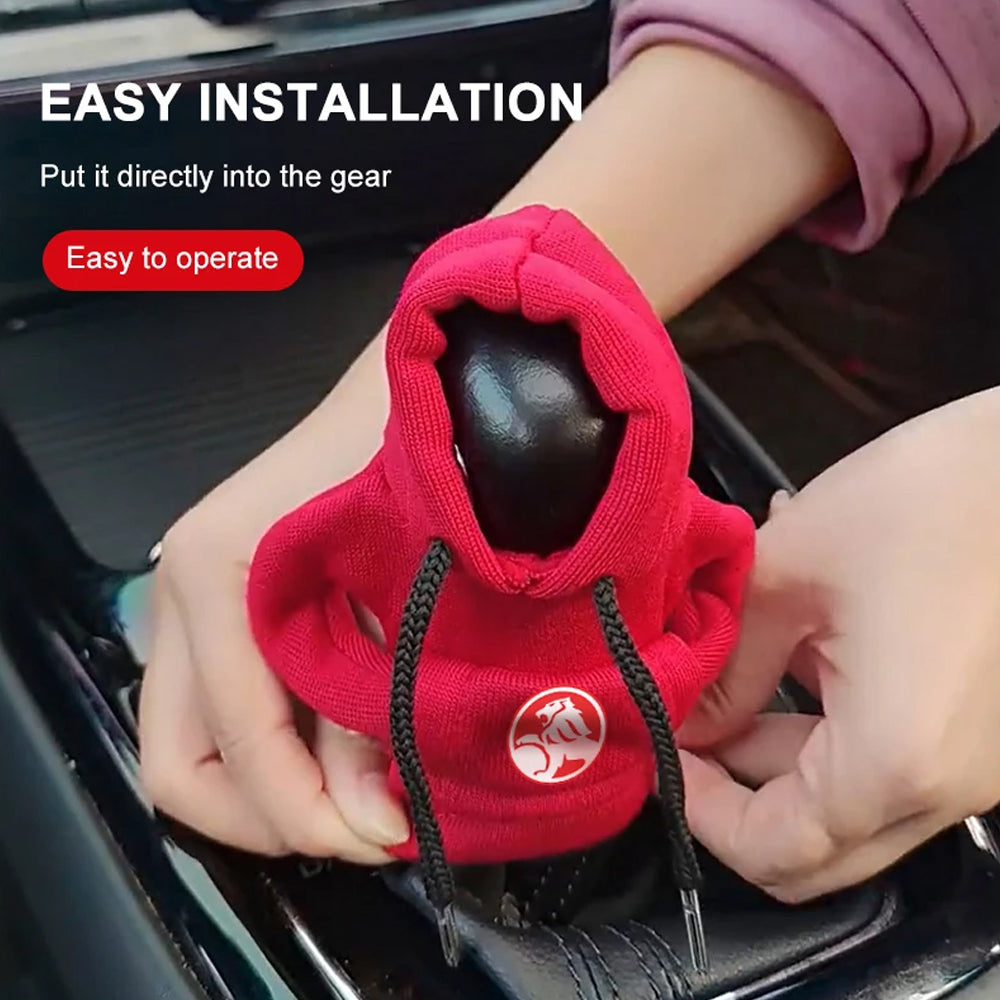 White Hoodie Car Gear Shift Knob Cover Gearshift Handle Gear Lever Cover