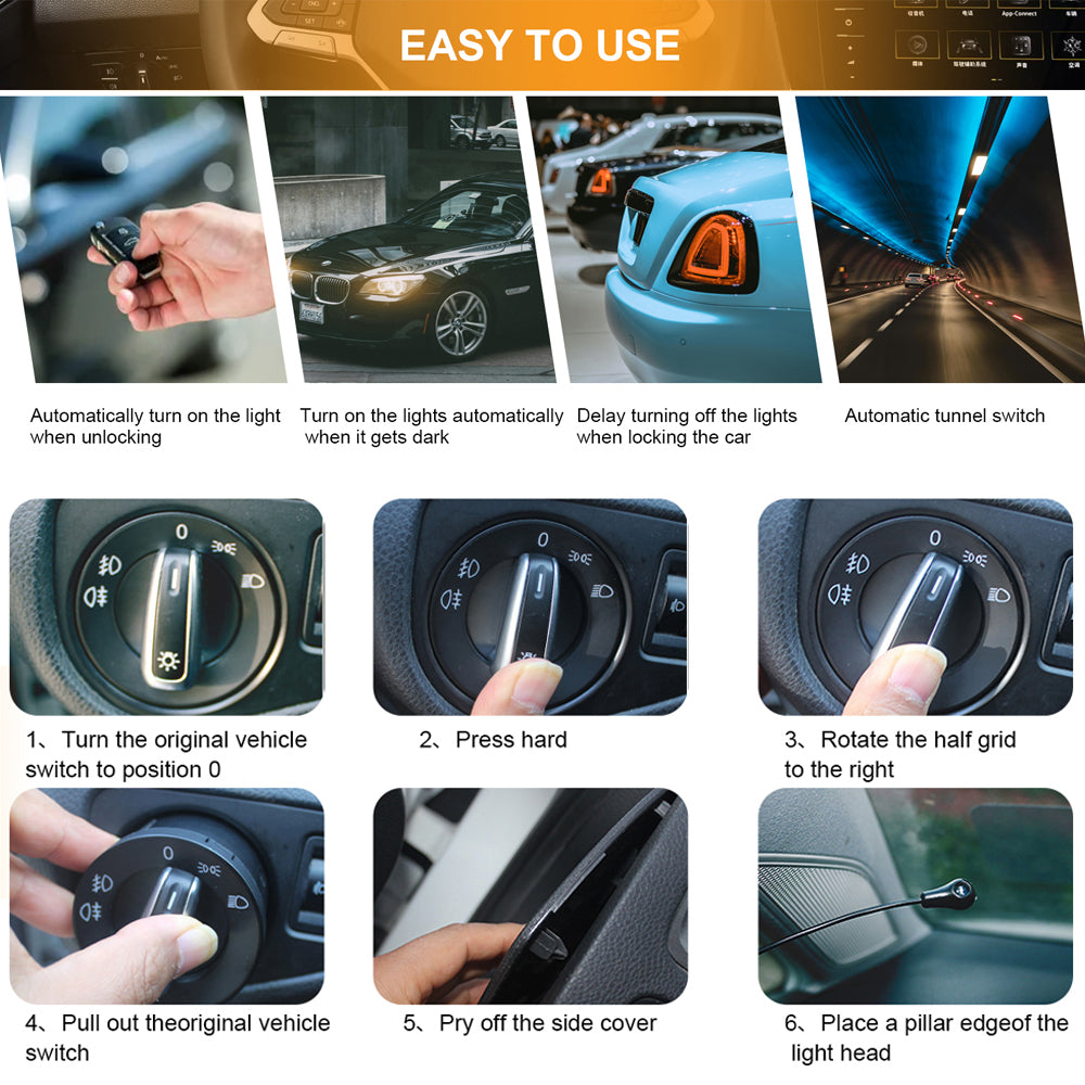 1 x Auto Headlight Sensor Switch Headlight Sensor Module Control for Volkswagen