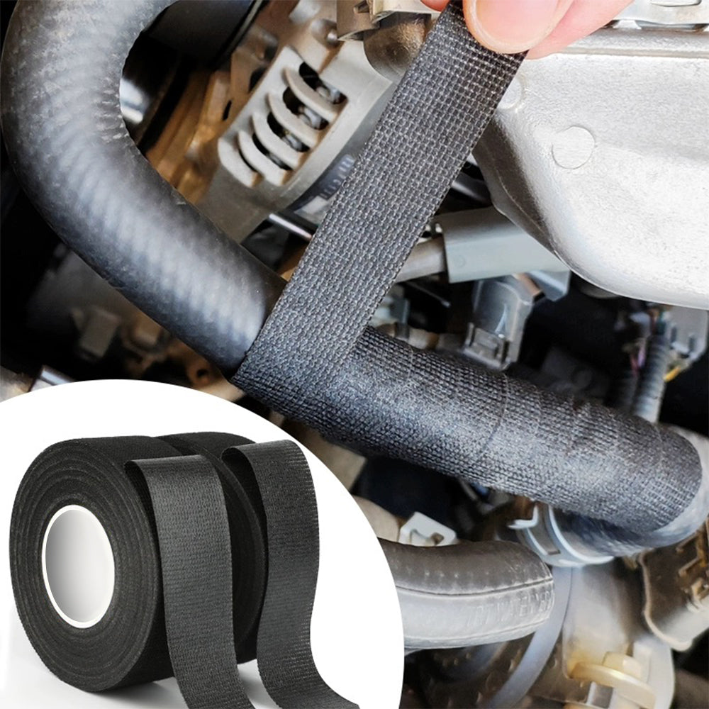 9mm Wide 10M Long Heat Resistant Electrical Harness Tape Black Fabric Cloth tape
