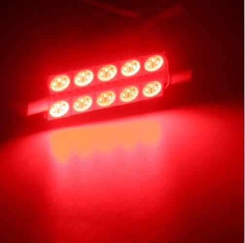 12V RED 44mm 8 SMD LED FESTOON GLOBE 120 LUMENS FOR INTERIOR LIGHT GLOBE