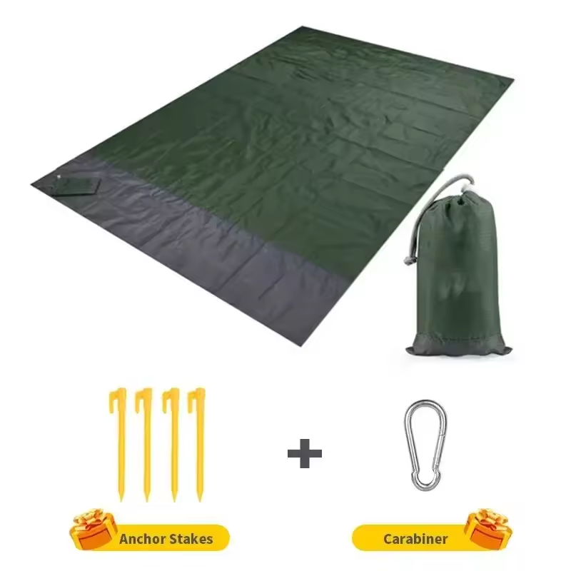 ArmyGreen 200x210CM Beach Blanket Camping Mat Blanket Waterproof Picnic Blanket