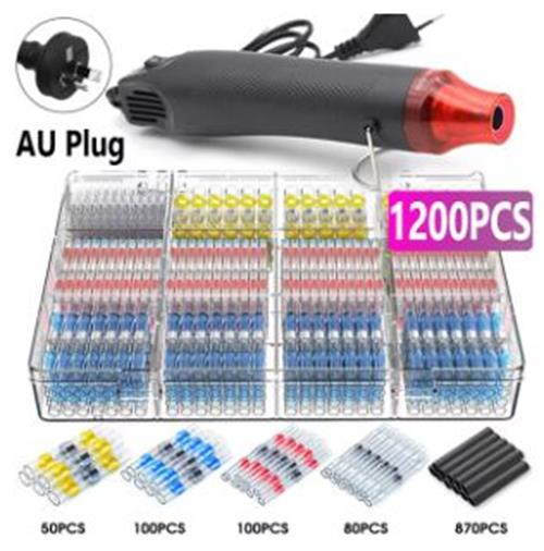 1200pcs Mixed Heat Shrink Solder Sleeve Wire Connectors with Heat Gun