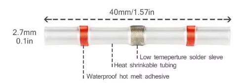 500 x Red Waterproof Heat shrink Wire Connectors Solder Insulated Join (500pcs)