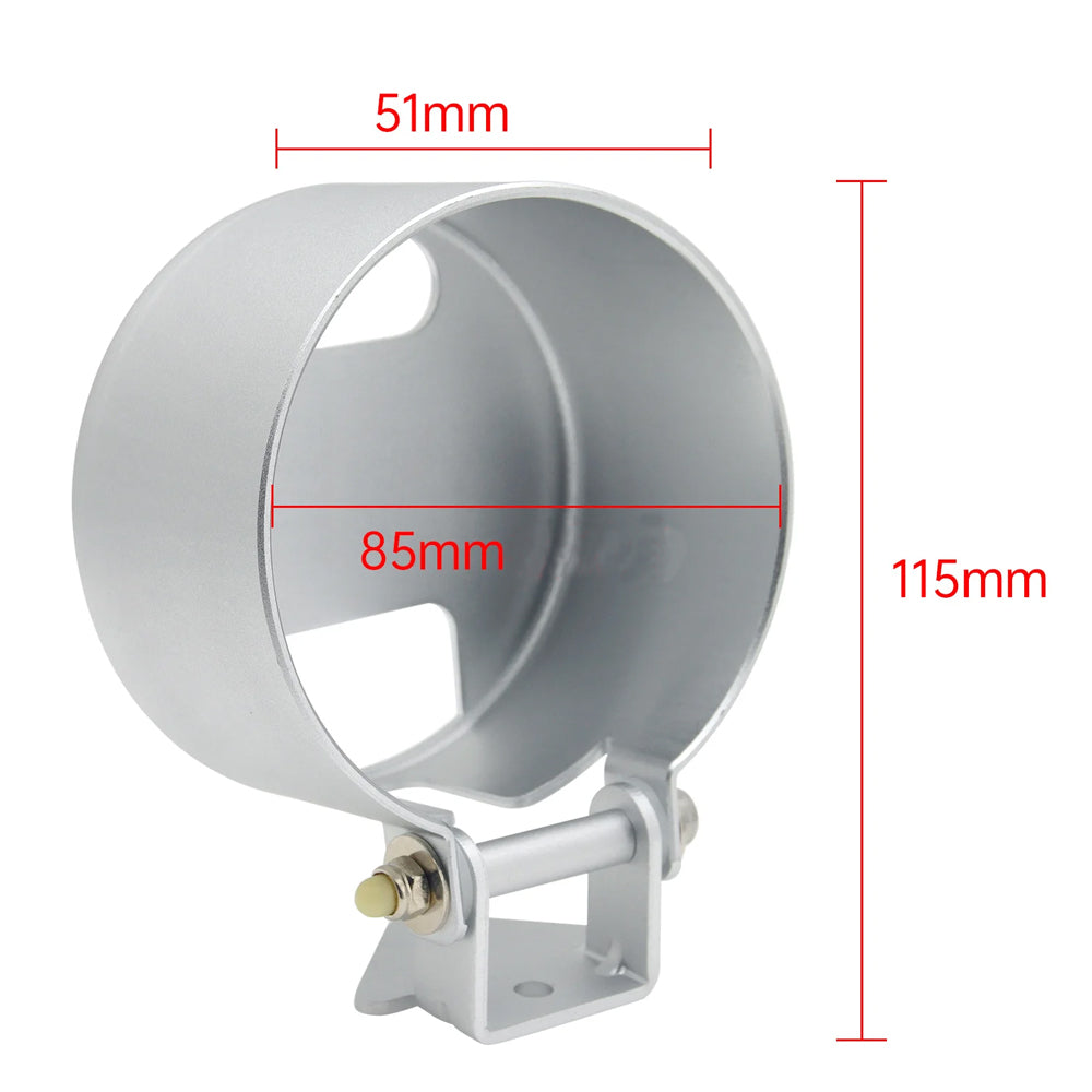 85mm Hole Speedo Gauge Holder with Adjustable base mount Silver
