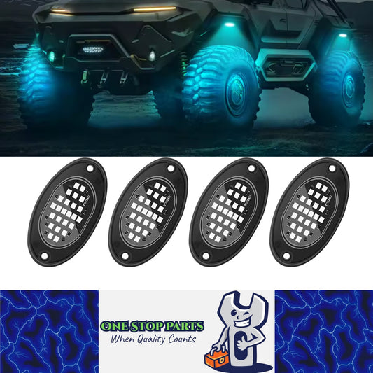 4pcs IceBlue LED Rock Lights LED Underglow Lights for Pickup Truck SUV UTV ATV