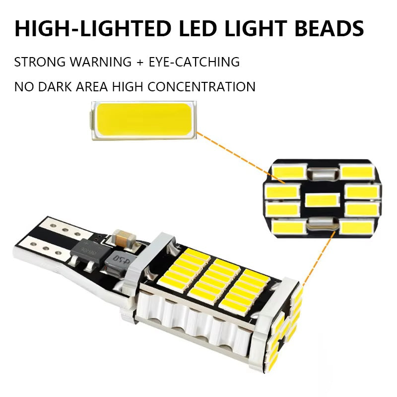 2 x T15 Red LED 45x4014smd 1000lm 12v Non Polarity Canbus Suitable LED (2pcs)