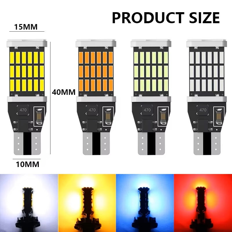 2 x T15 Red LED 45x4014smd 1000lm 12v Non Polarity Canbus Suitable LED (2pcs)