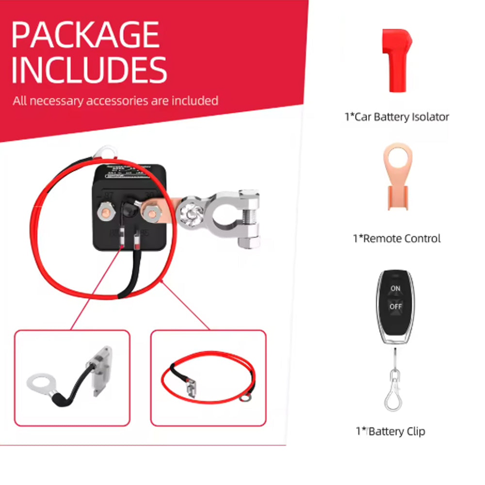 Battery Remote Control Switch 12V 200A Battery Anti-Theft Disconnect Switch 1key