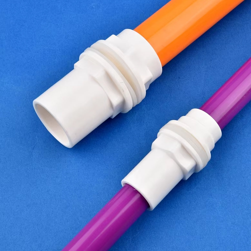 ID50mm White PVC Aquarium Connector Fish Tank Drainage Straight Joint Pipe
