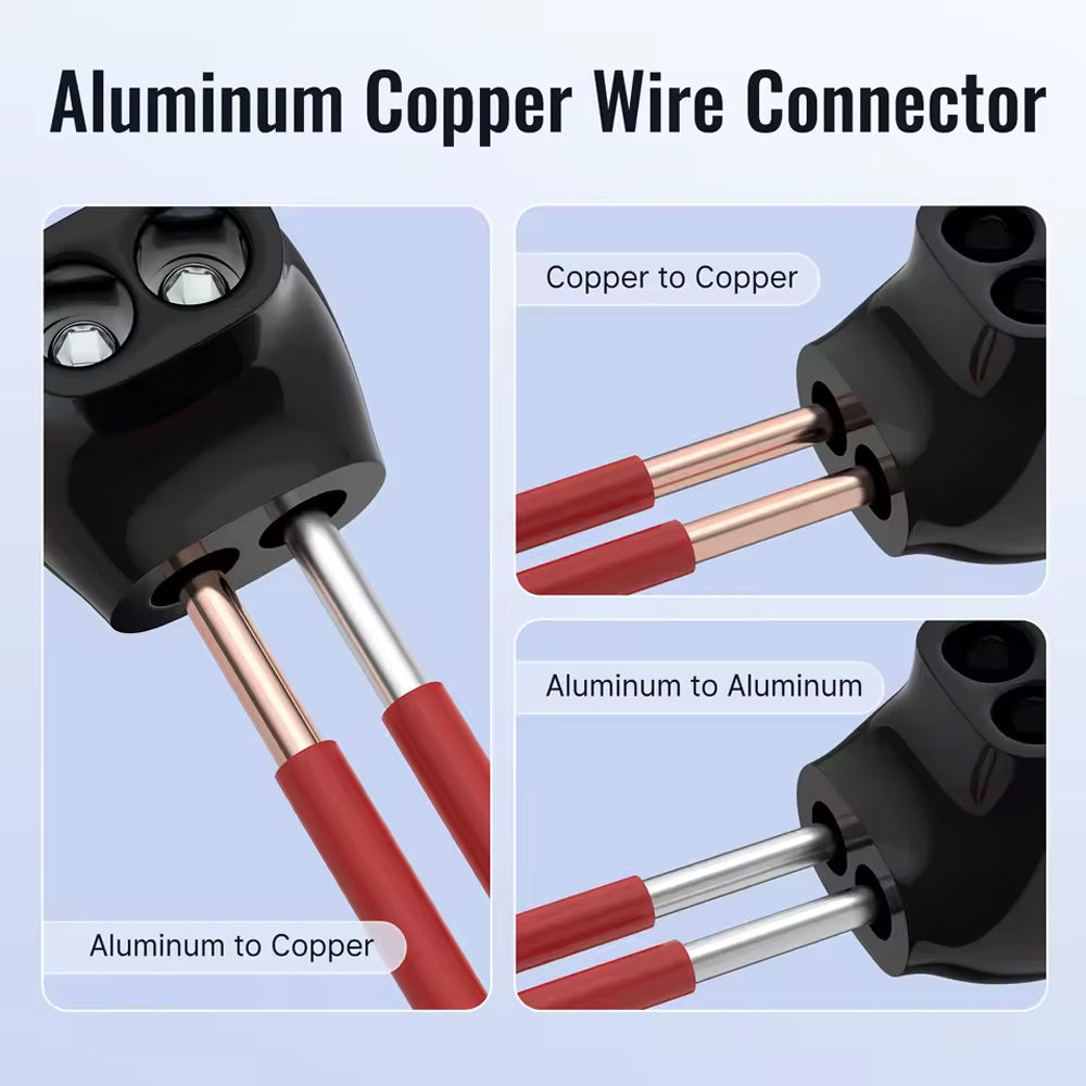 1pc 2 Port Insulated Multi Tap Connector 4-14 AWG Aluminum to Copper Wire