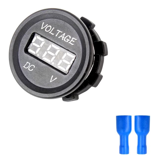 1PC 6-33V WHITE DISPLAY VOLT METER 35MM DIAMETER SINGLE VOLT GAUGE LED DISPLAY