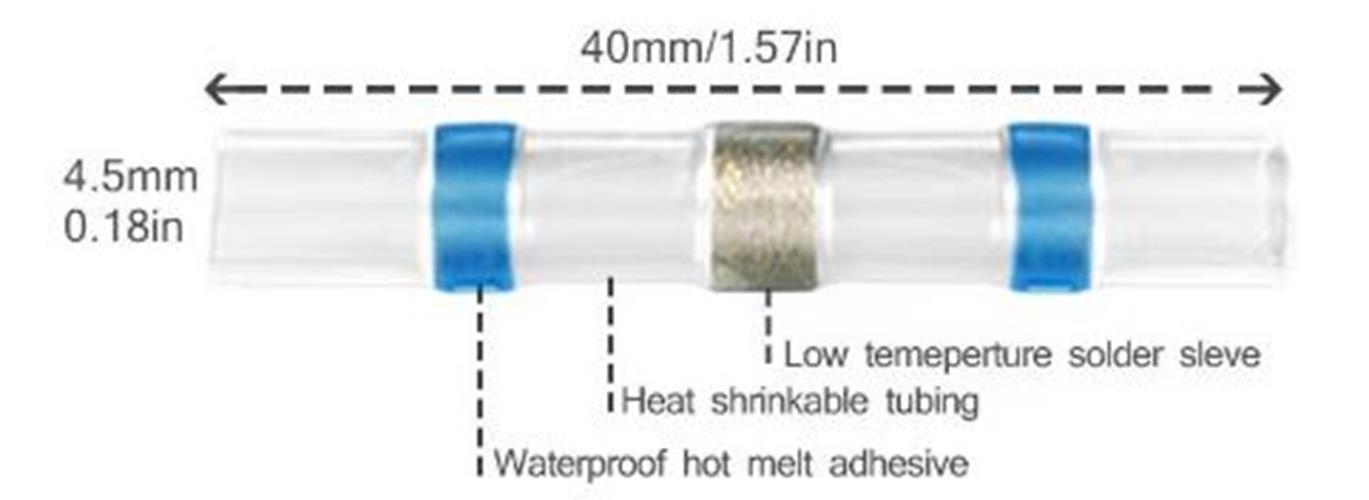 500 x Blue Waterproof Heat shrink Wire Connectors Solder Insulated Join (500pcs)