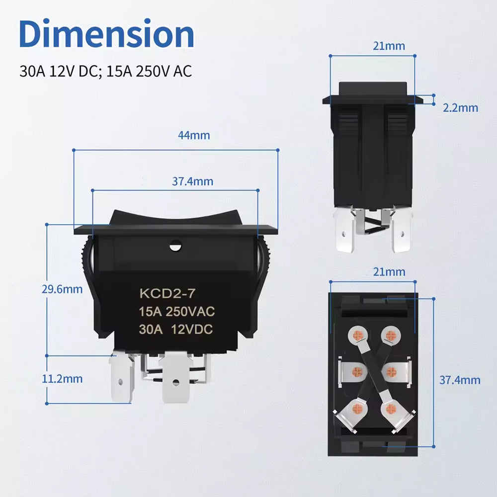 UP Down Momentary Reverse Polarity Switch 12V 30A DPDT Polarity Reversing Switch