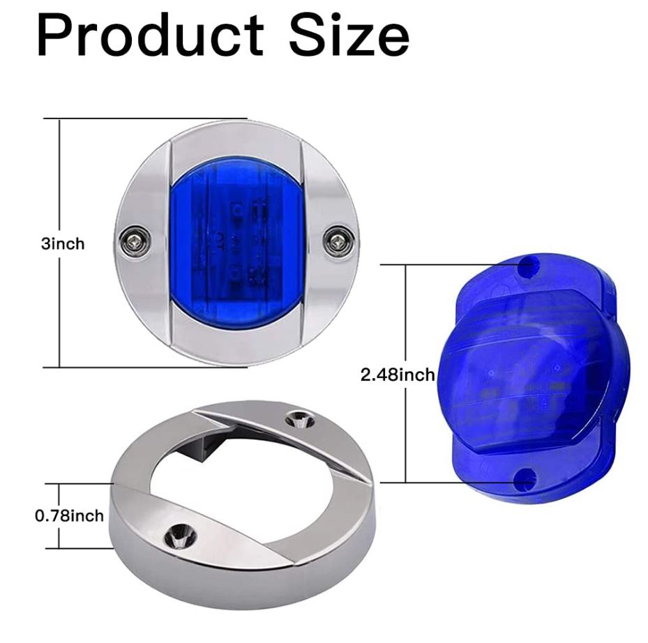 4 x Red 12v Marine Lights Waterproof Lamp For Truck RV Yacht Boats (4pcs)