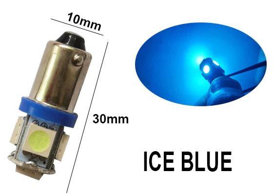100 x Ice Blue 12v BA9S 5x5050smd 150lm Ice Blue Bulk Buy (100pcs)