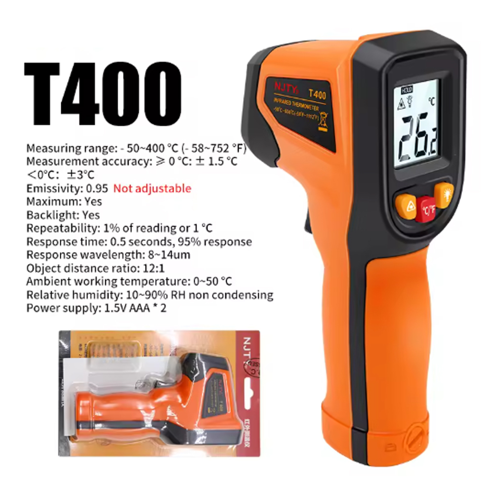 Laser Infrared Digital Thermometer -50-400 degree 2 x AAA Get Quick Temp Reading