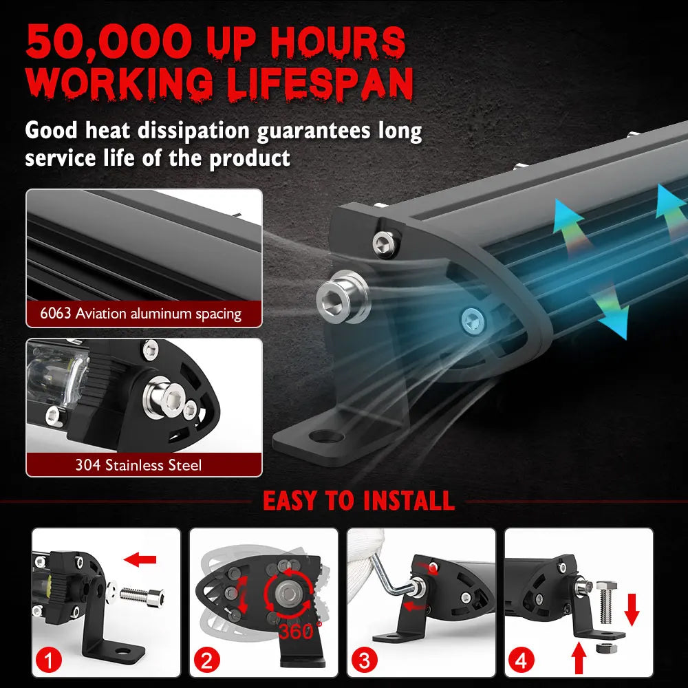 LED Light Bar 332mm 60W Flood Beam Spot Beam Combo LED Work Light LED Light Bar