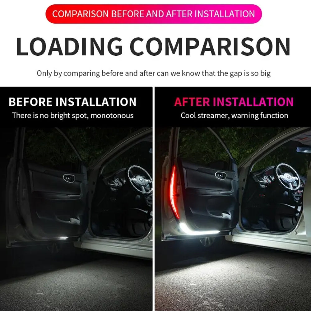 2 x 120cm LED Car Door Lights Open Warning Atmosphere Strip Lights Welcome Light
