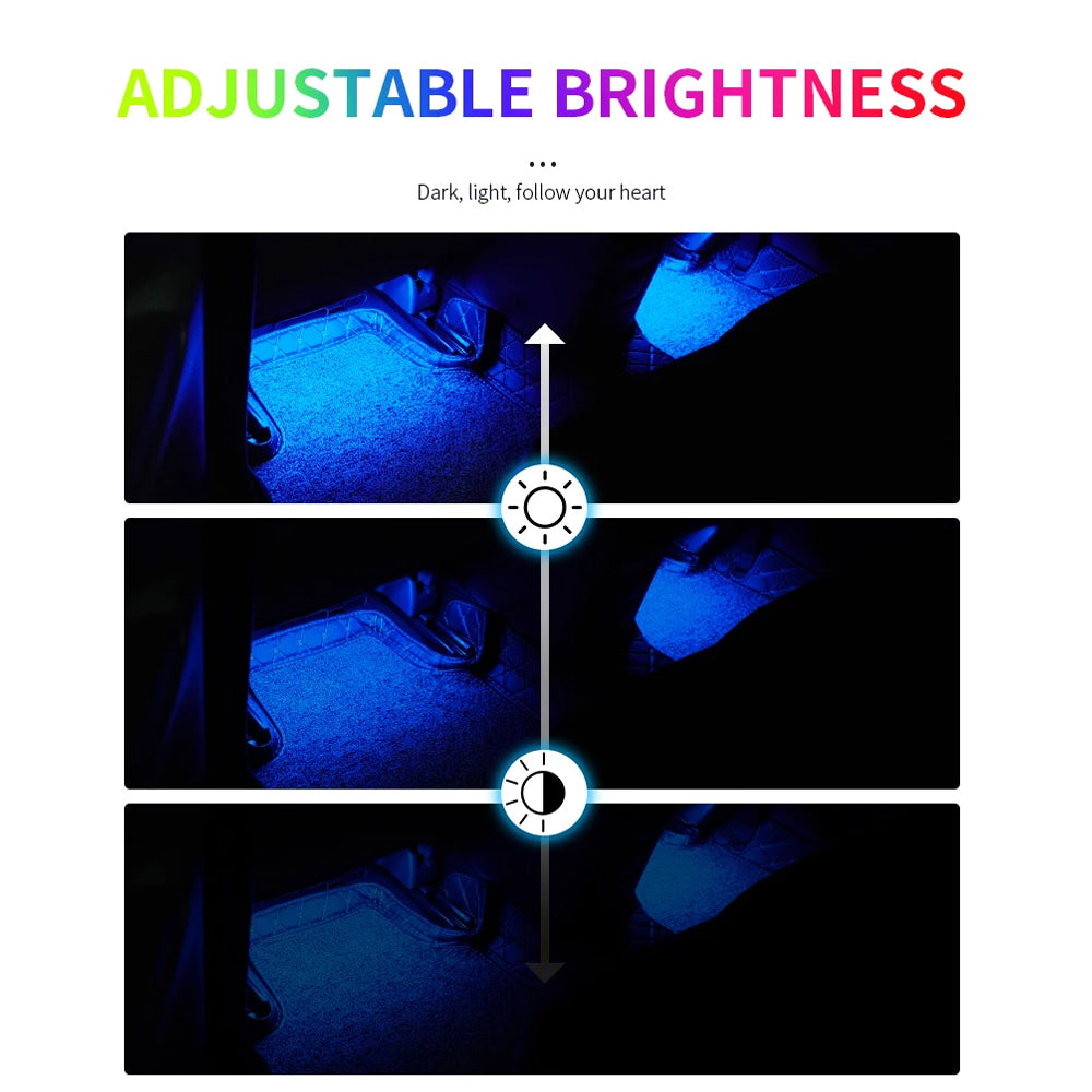 LED RGB Ambient Light Remote Atmosphere Strip Lamp with Cigarette Lighter Plug