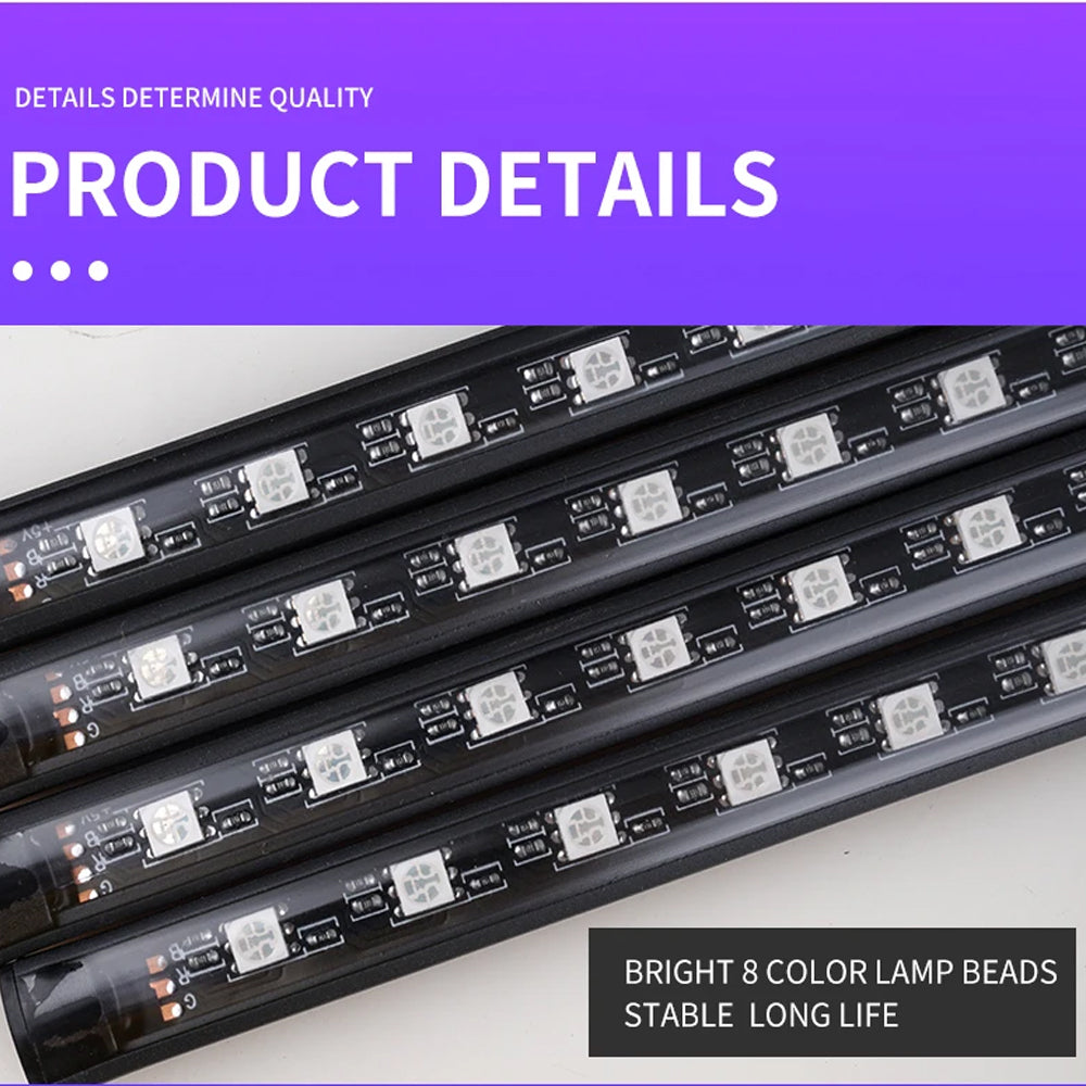 LED RGB Ambient Light Remote Atmosphere Strip Lamp with Cigarette Lighter Plug