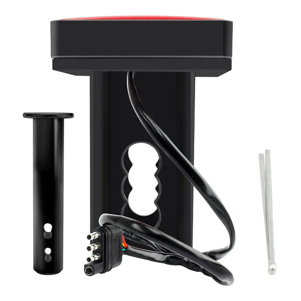 Red LED Car Tail Light Stop Brake Light for Trailer Pickup Hitch (Black Lens)