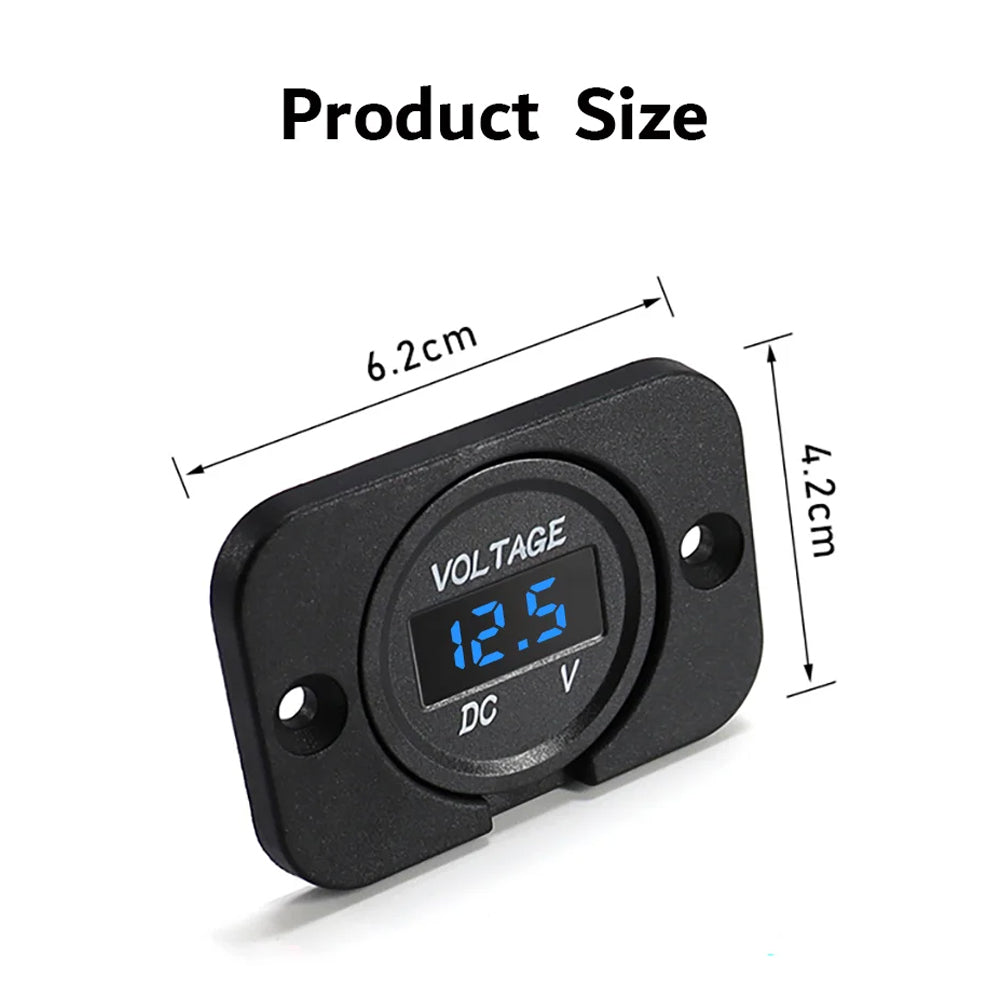 1 x Green LED Digital Voltmeter 12-24V Voltage Gauge Meter Panel Car Boat Marine