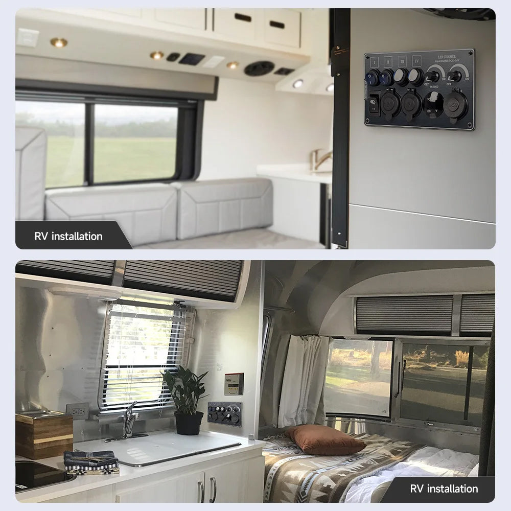 Switch Panel LED Dimmer Switch PD+QC3.0 USB Charger Voltmeter and Power Socket