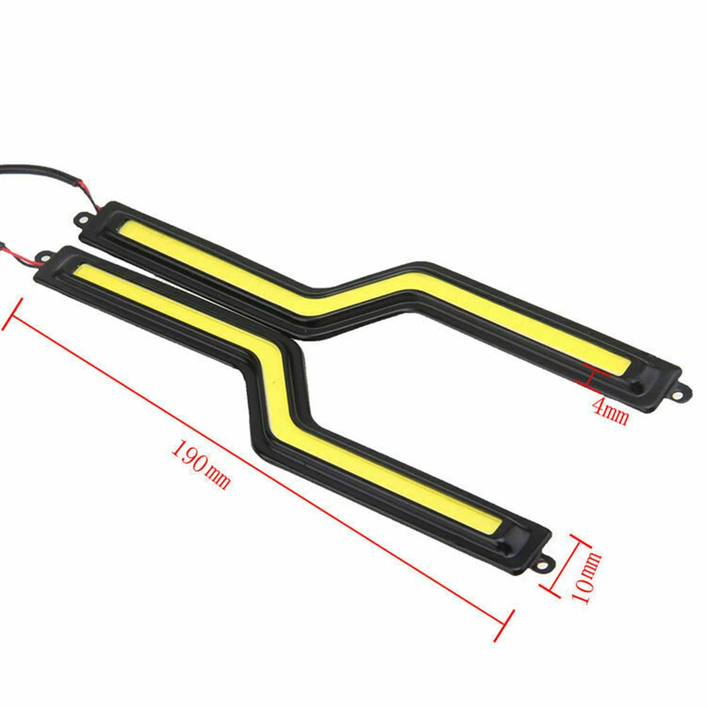 2 x Car LED DRL Daytime Running Lights 12V COB-U Style Daytime Running Lights