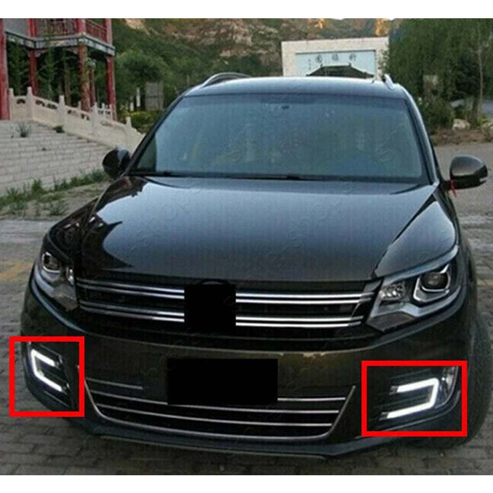 2 x Car LED DRL Daytime Running Lights 12V COB-U Style Daytime Running Lights