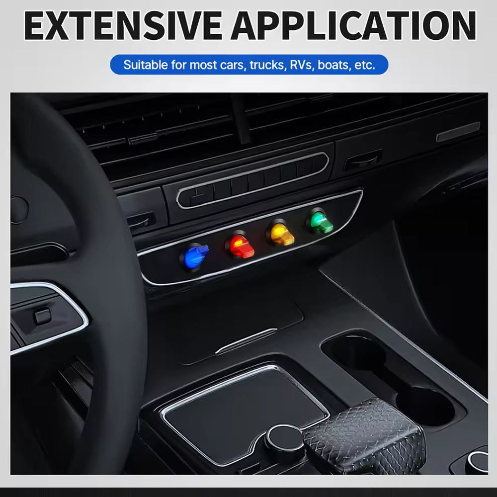 4pcs LED Lighted Toggle Switch Round 20mm 12V 20A ON/Off 3 Pin Car Truck Boat