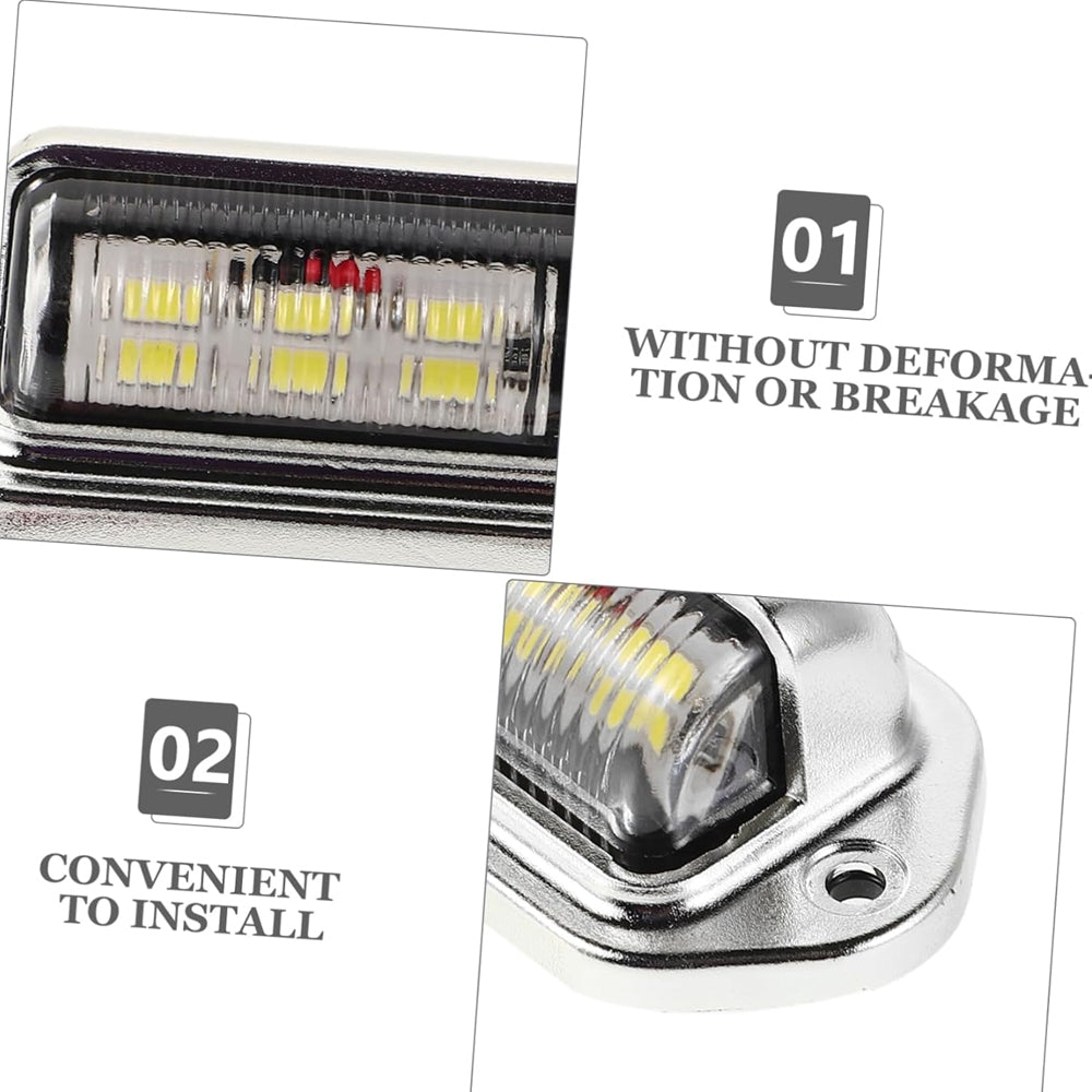 10 x LED Number Plate Lamps Multivolt 12-24v Durable Silver Waterproof Lamps