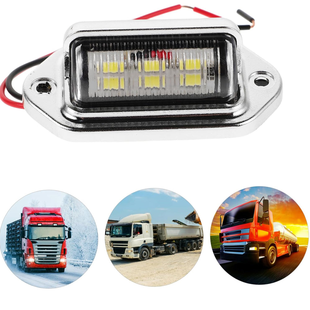 10 x LED Number Plate Lamps Multivolt 12-24v Durable Silver Waterproof Lamps