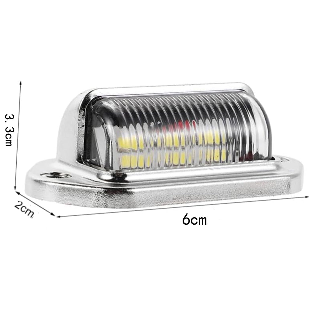 10 x LED Number Plate Lamps Multivolt 12-24v Durable Silver Waterproof Lamps