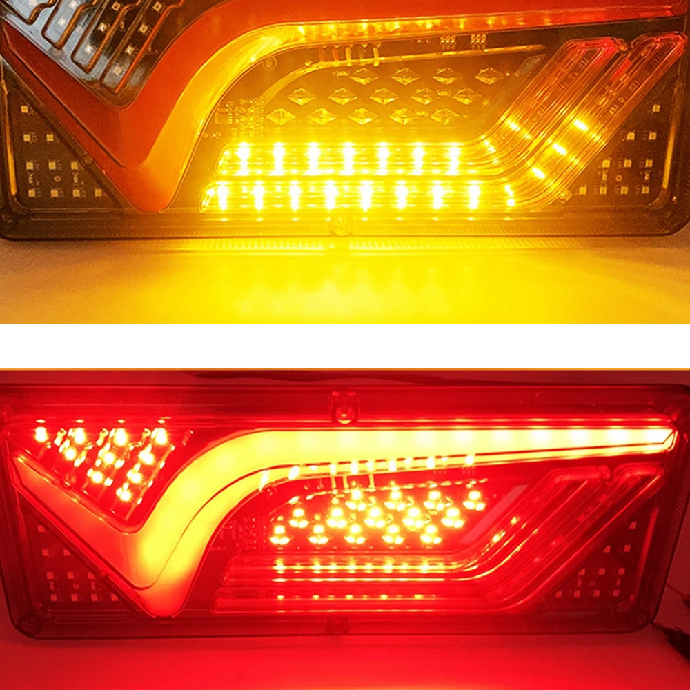 2 x 12V LED Rear Lamps Stop Tail Indicator Reverse Lights for Trailer Truck