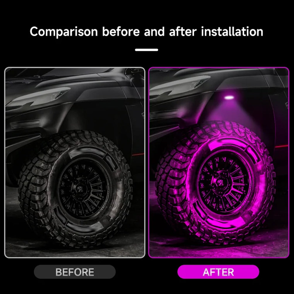 4pcs Purple LED Rock Lights LED Chassis Lights for Car Pickup Truck SUV UTV ATV
