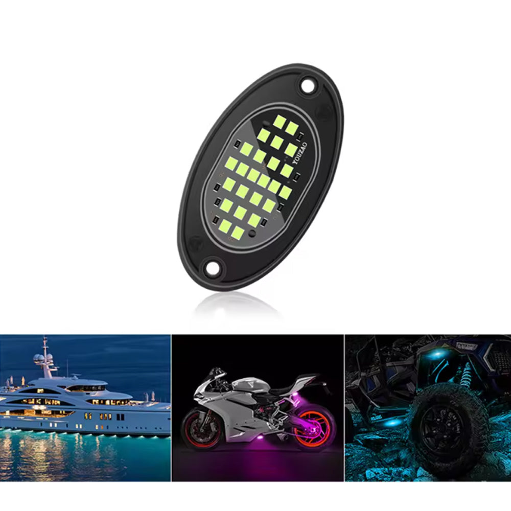 4pcs Blue LED Rock Lights LED Underglow Lights for Car Pickup Truck SUV UTV ATV
