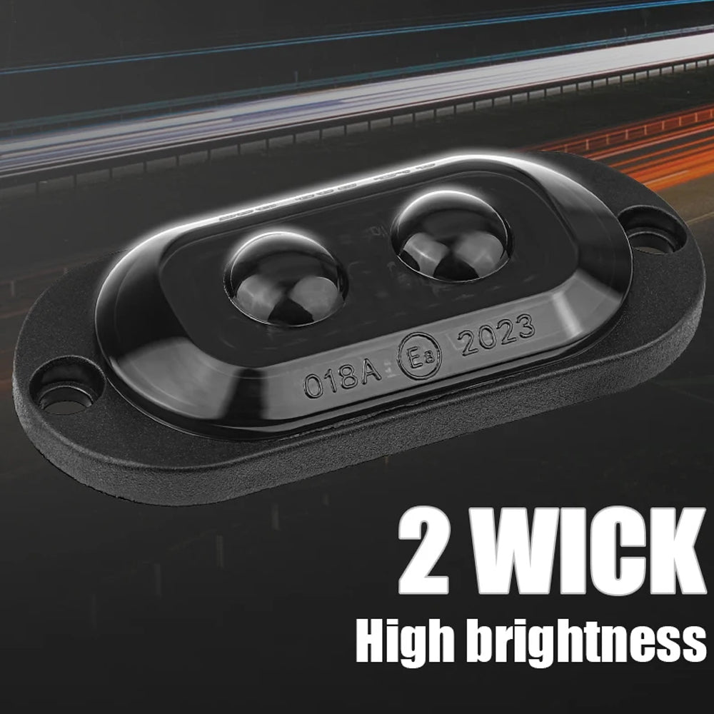 2 x White LED Front Marker Lamps 2LED 12V-24V Multivolt LED Front Marker Lights