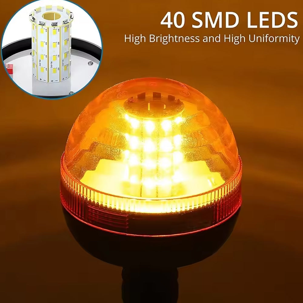 1 x Amber LED Strobe Light Beacon Lamp 12-24V Warning Flashing Lamp with Bracket