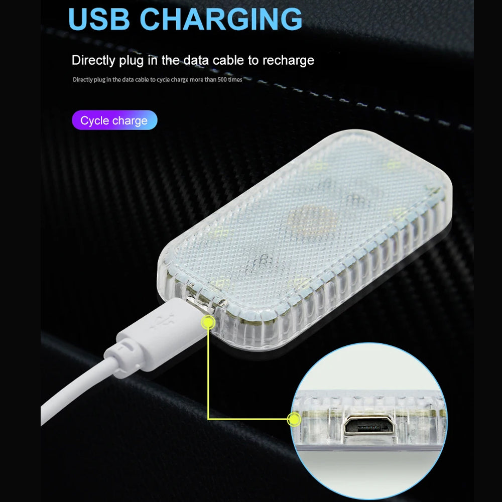 Blue Mini LED Touch Switch Light USB Car Interior Lighting Ceiling Reading Lamp