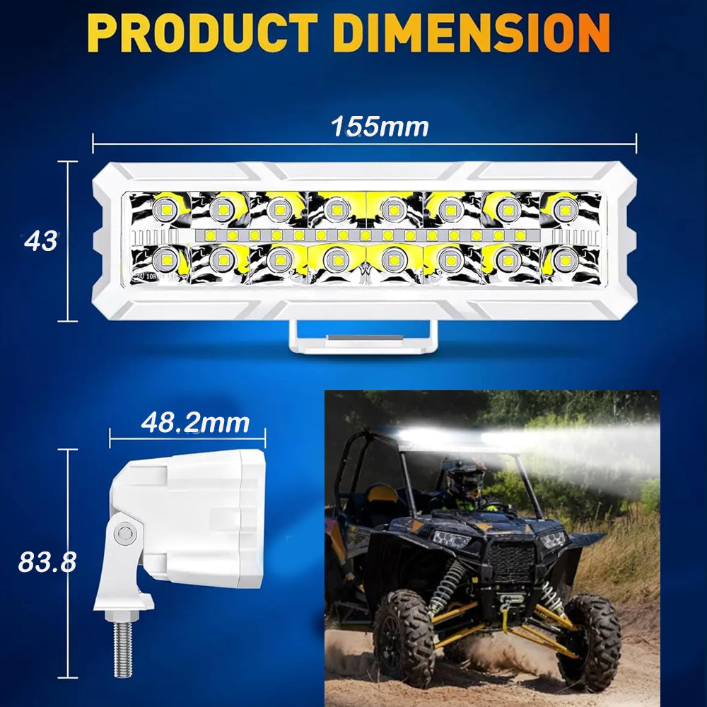 2 x LED Work Lights 50W 155x43mm 12-24V 6500K Spot Flood Beam LED Car Boat Light
